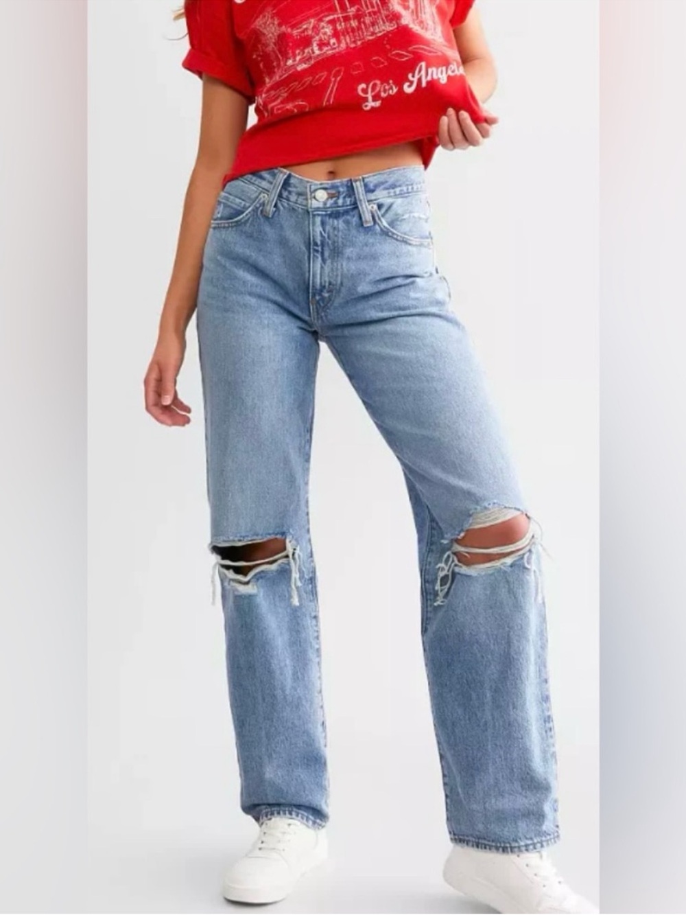 Levi’s ‘94 Baggy Loose Mid Rise Wide Leg Jeans Distressed Skater Size 29